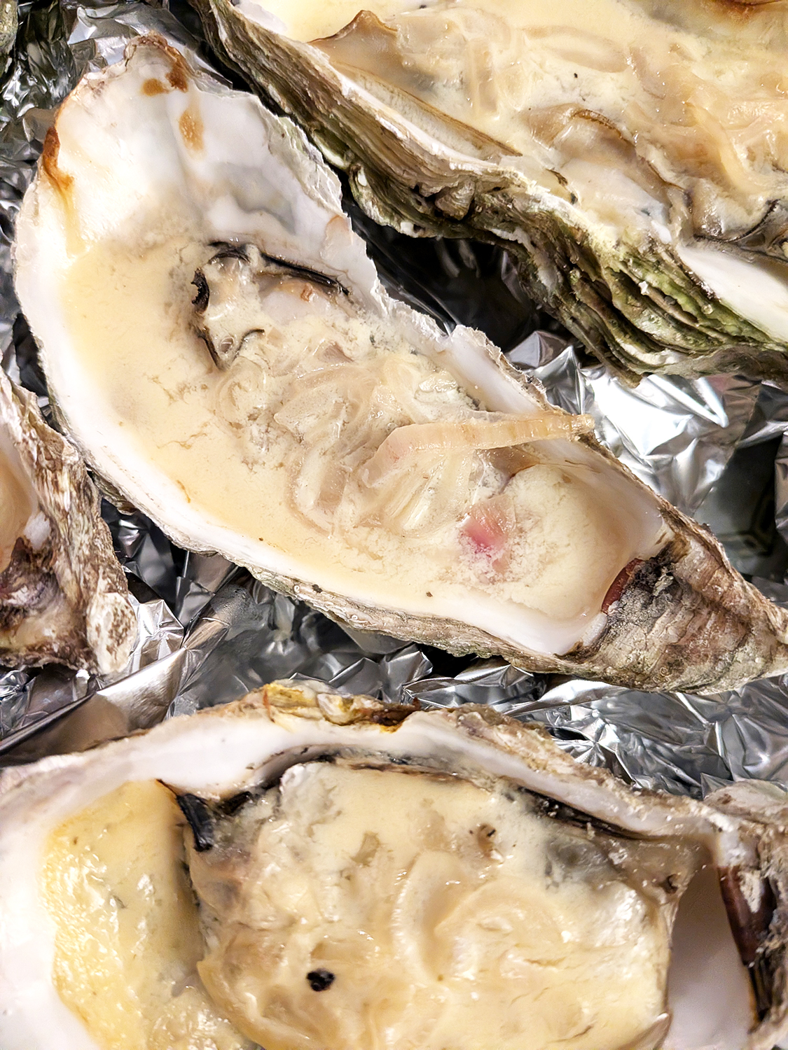 Huitres gratinées au champagne