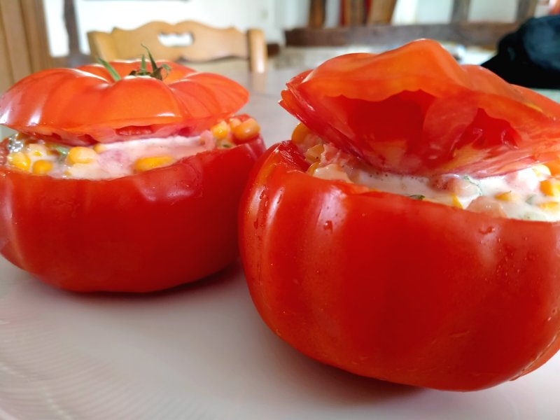 Tomates aux crevettes